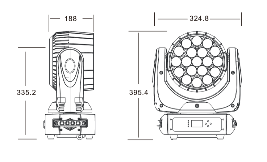 Luz led cabeza movio crazy beam