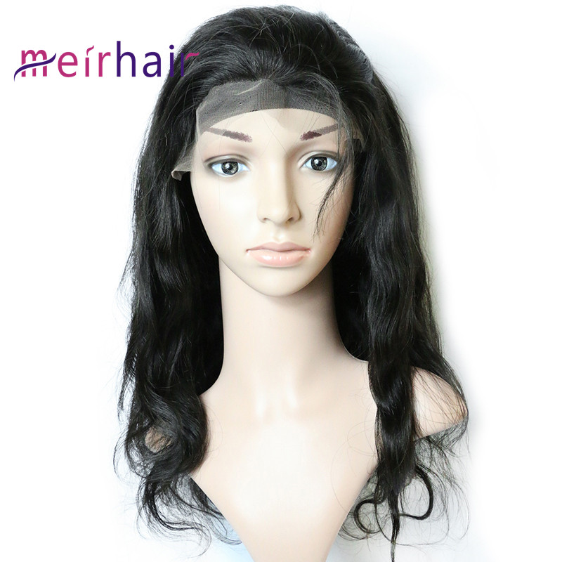 Human hair full lace wig body wave with baby hair-HW02
