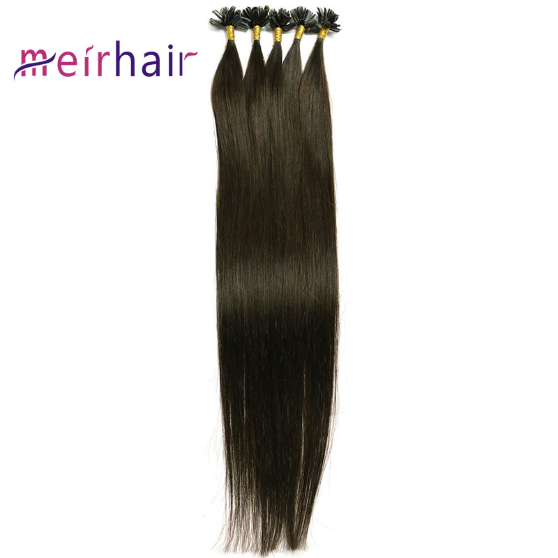 U-tip Human Hair Extensions Brown Color Straight Wave-CL03